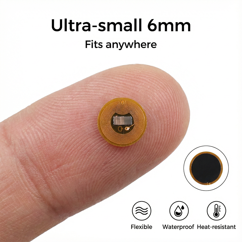 Диаметр 6 мм NXP NTAG213 NFC-метки Программируемые RFID-наклейки Круглые водонепроницаемые гибкие FPC NFC-этикетки для телефонов Носимые