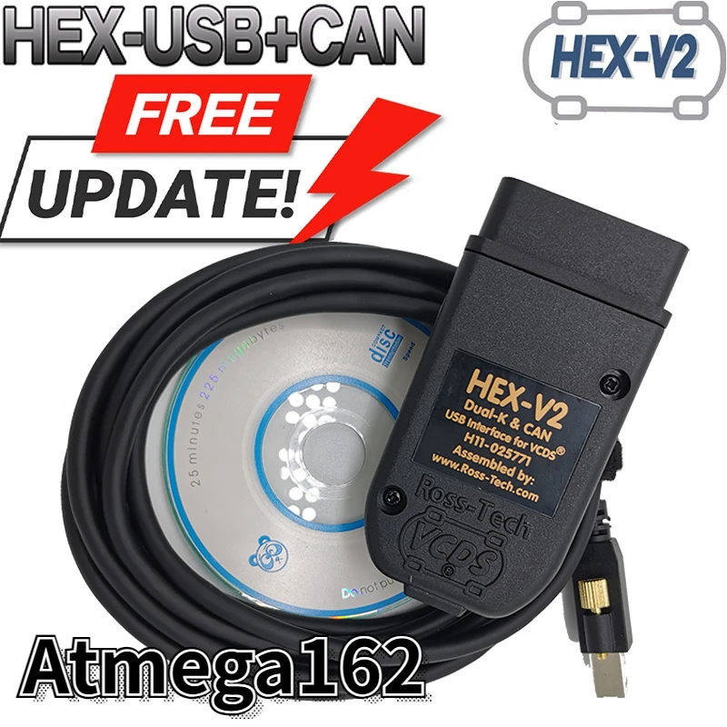 Nouveau 2026 – Câble de diagnostic VAG VCDS 26.3 OBD2 multi-langues HEX V2 Wesheu VCDS VAG COM 24.7 pour Audi, Skoda, VW