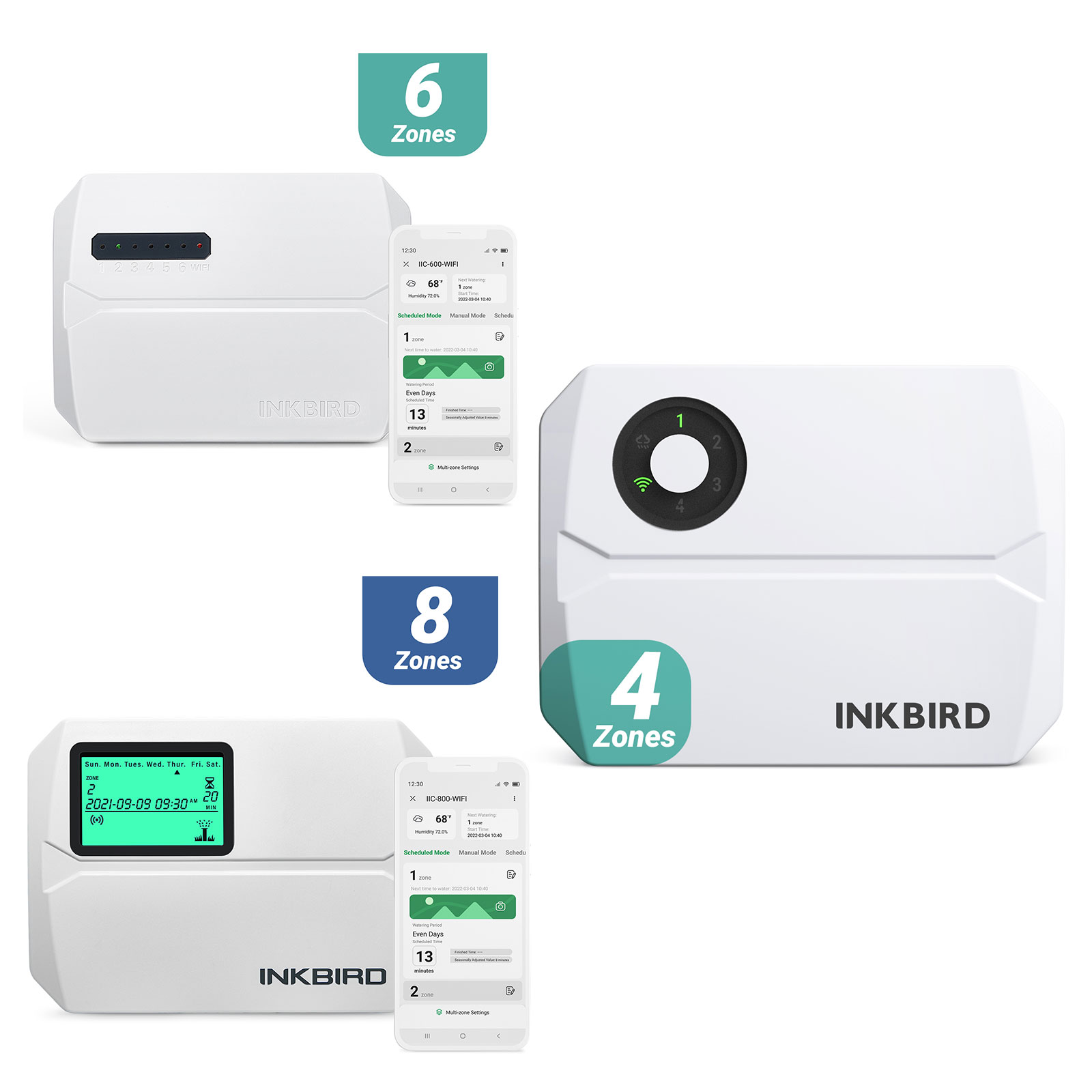 INKBIRD 4/6/8 зон Wi-Fi умный контроллер орошения автоматический ручной полив управление через приложение беспроводной контроллер спринклера EUPlug