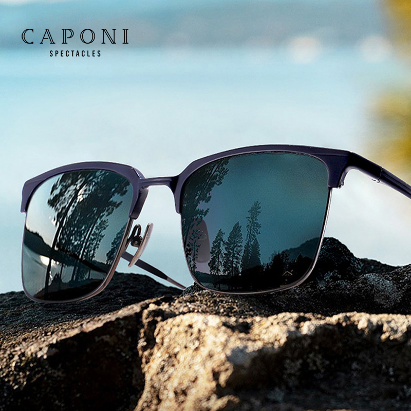 CAPONI Photochrome Männer Sonnenbrille Keine Polarisierte Outdoor Fahrer Hohe Qualität Reinem Titan Sonnenbrille UV400 Schützen Shades BS1905