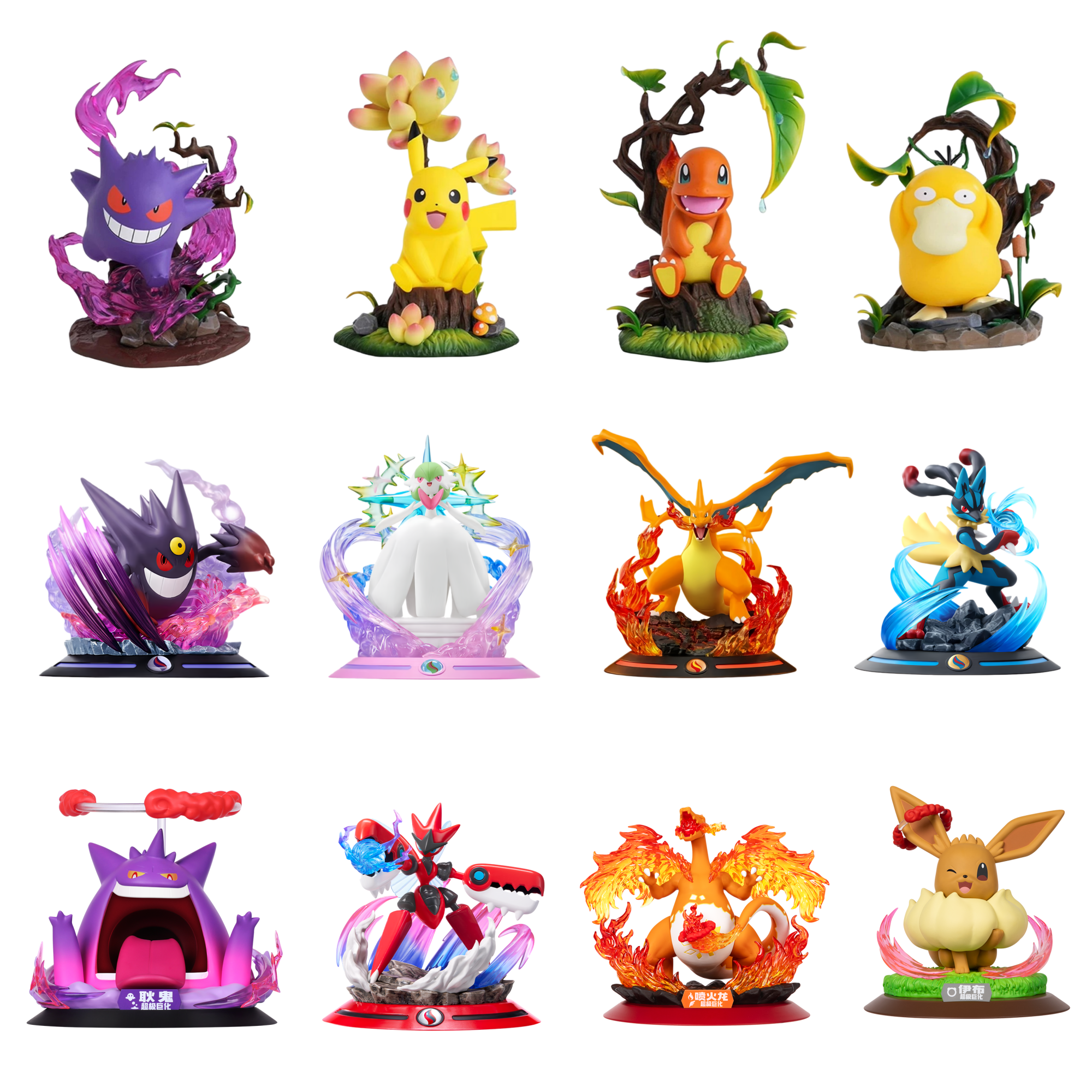 Action Figure Anime Pokémon Mega Charizard Mega Lucario Gengar Serie Scene Modello Decorazione Casa Giocattolo Regalo di Compleanno