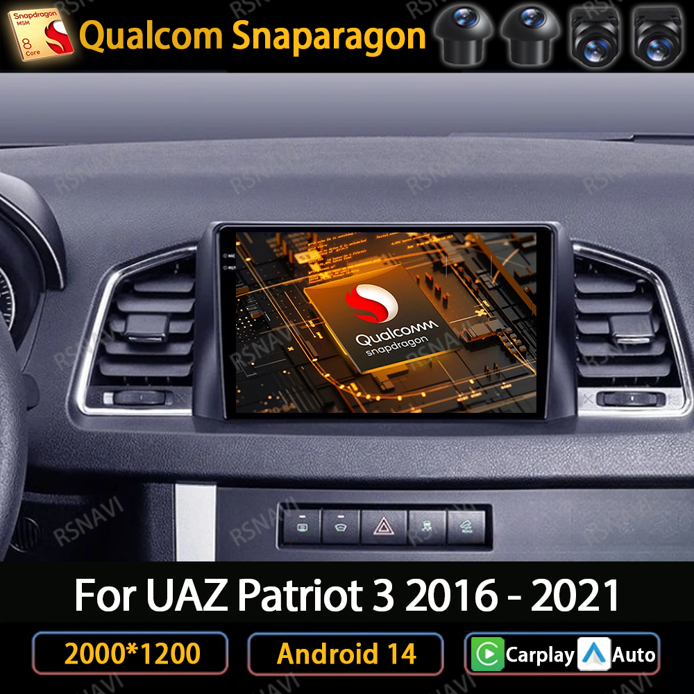 Autoradio Android 14 pour UAZ Fosot 3 2016 2017 2018-2021, Navigation GPS, Limitation, Stéréo, Lecteur Vidéo, Unité Principale, 4G, WIFI, DSP