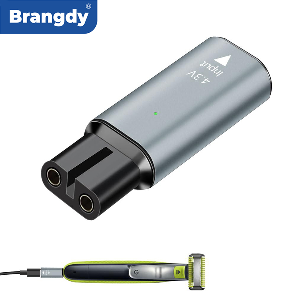 Brangdy-Adaptador de afeitadora tipo C de 4,3 V, convertidor de cargador apto para afeitadora Philips Norelco One Blade QP2520 QP2620 QP2515 QP2510