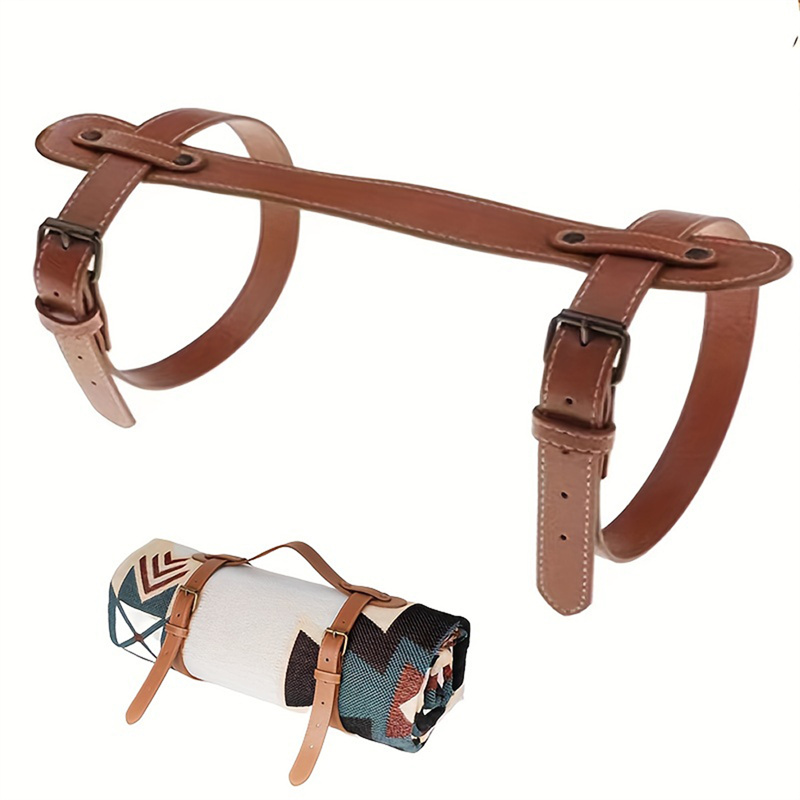 Neue Design1Pcs Einstellbare Pu Leder Decke Tragegurt Gürtel Mit Griff Für Picknick Reise Zu Tragen Yoga Matte Brötchen heißer Verkauf