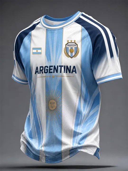 Koszulka piłkarska reprezentacji Argentyny 2026, sportowa, treningowa, szybkoschnąca, dla fanów, na co dzień, dla całej rodziny, w stylu Y2K, wygodna.