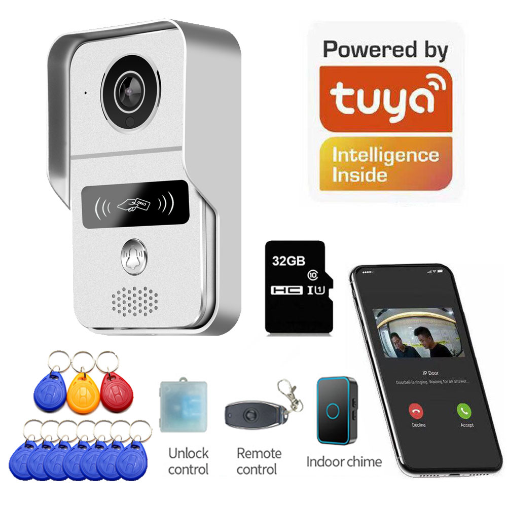 Tuya APP Smart POE IP Video intercomunicador WIFI Video puerta teléfono timbre WIFI timbre cámara alarma inalámbrica 1080P cámara de seguridad