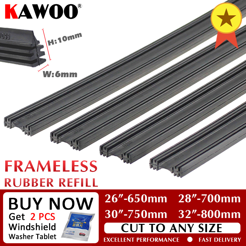 10pcs Auto Carใบปัดน้ำฝนFramelessรถใส่ยางRefill 6 มม.26 "28" 30 "32" กระจกWindscrenอุปกรณ์เสริม