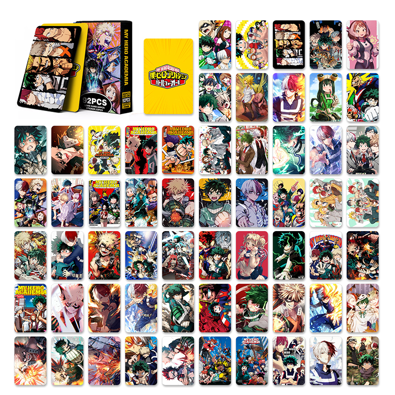 92Pcs/Set Anime Laser Card Kawaii Cosplay Rounded Corners LOMO Card Postcard Christmas Gift