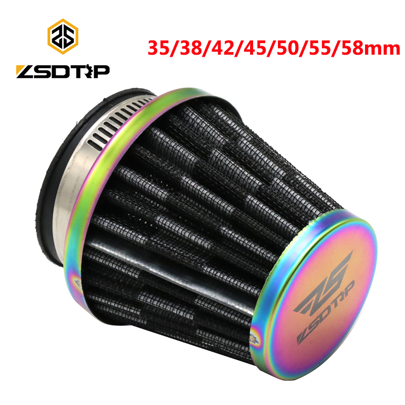 Zsdtrp ท่อไอดีตัวกรองอากาศสำหรับรถจักรยานยนต์, ท่อไอดีสำหรับ50cc 110cc 125cc 250cc อุปกรณ์เสริมจักรยานสกปรกรถ ATV ขนาด35/38/42/45/50/55/58มม.