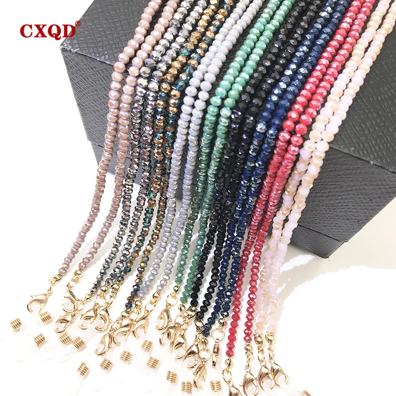 Handgemachte Mode 3mm galvanisierte Lesebrille Kette Perlen Lanyard Damen Sonnenbrille Kordeln Brillen Maske Halter Geschenk