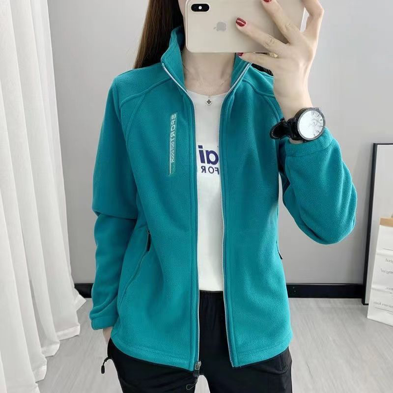 Nieuwe Herfst Winter Fleece Jas Plus Fleece Vrouwelijke Casual Fleece Jas Opstaande Kraag Thicke Cardigan Sport Outdoor Warm Sweatshirt