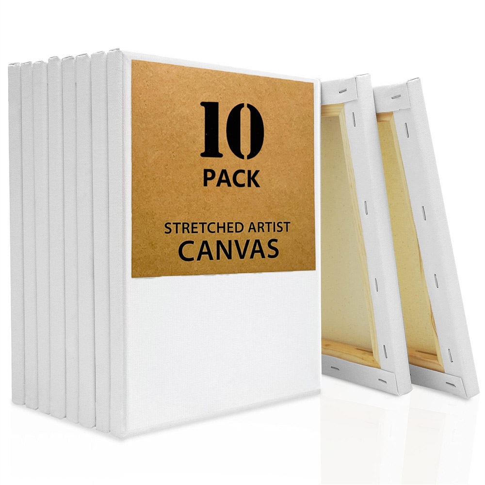 10 pçs quadrado em branco esticado lona molduras de madeira lona em branco ideal para pintura/decoração adequado para tintas a óleo/acrílicas
