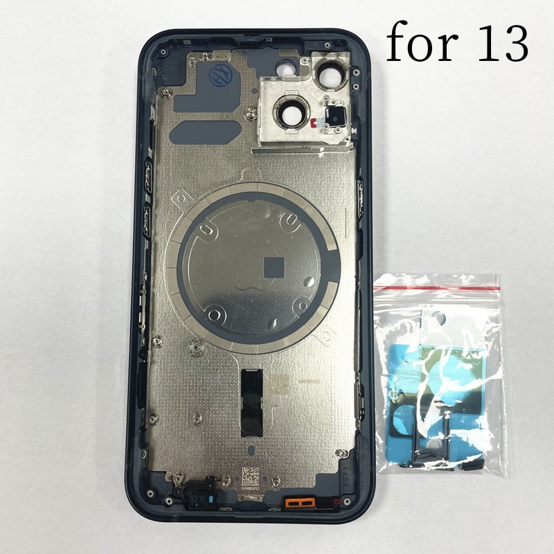 Задняя крышка корпуса для iPhone 13/13 Mini, заднее стекло + средняя рамка, лоток для SIM-карты, замена боковых кнопок, с логотипом CE