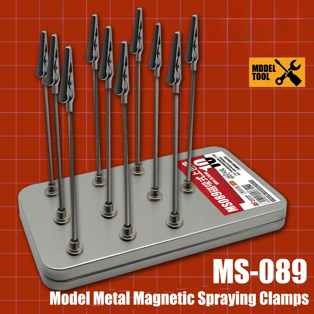 Abrazaderas de pulverización magnéticas de Metal modelo MS089, Clip con caja de almacenamiento, herramientas de pintura para modelo militar, juego de herramientas de bricolaje
