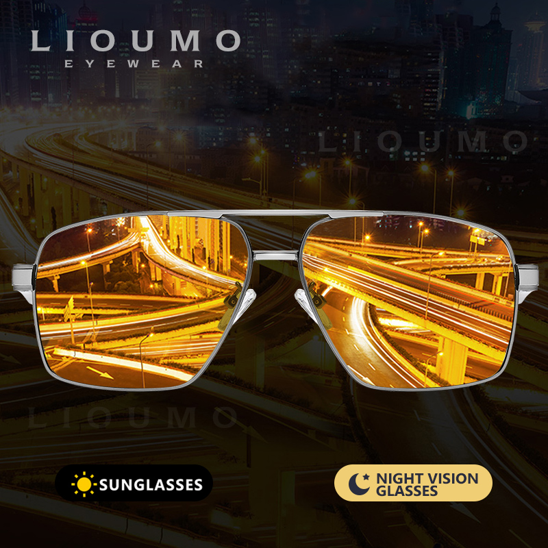 LIOUMO inteligentne fotochromowe okulary przeciwsłoneczne męskie spolaryzowane gogle noktowizyjne damskie przeciwodblaskowe okulary do jazdy UV400 gafas de sol