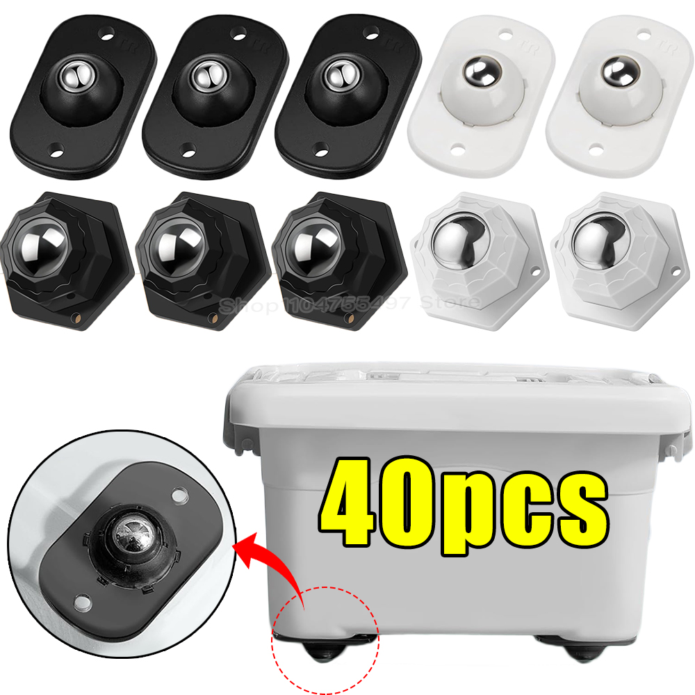 Self Adhesive Universal Caster Wheels Mini Pulley Rotating Wheel for Furniture Storage Box Trash Cabinet Appliance Slider Roller
