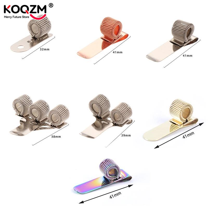 1 Mùa Xuân Bút Kẹp Kim Loại Bút Chì 1 Lỗ Đôi Mở Ba Miệng Thun Vòng Lặp Di Động Viết Văn Phòng Phẩm