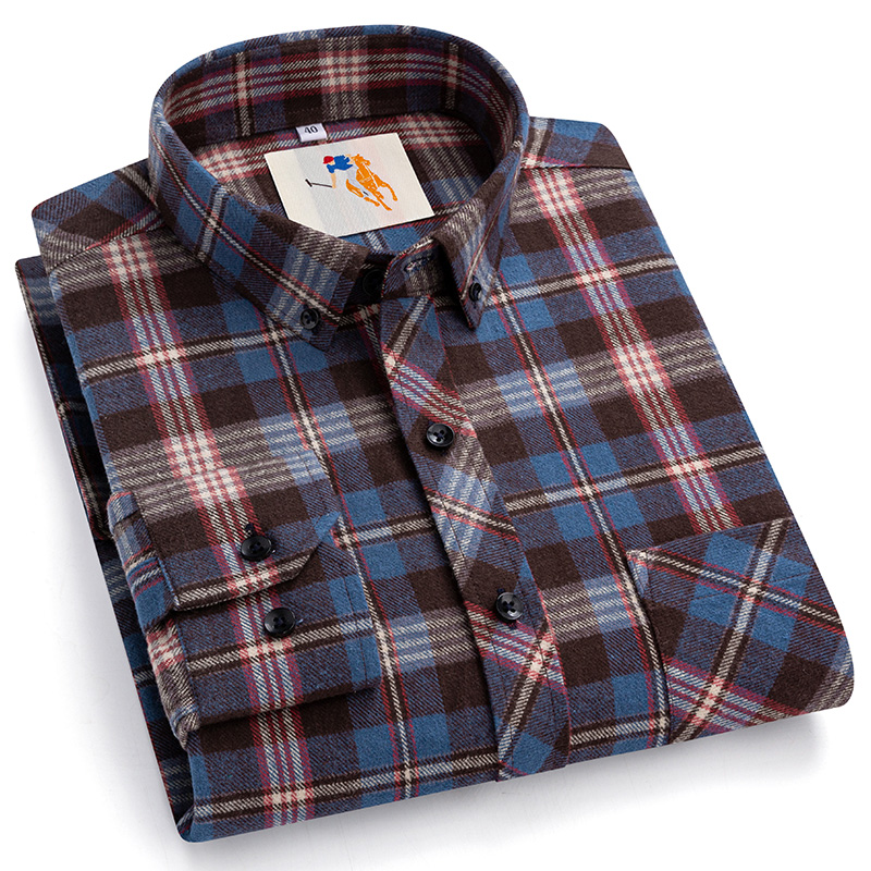 100 Cotton Men's Flannel Shirts Long Sleeve Casual Classic Plaid Men's Flannel Shirts Long Sleeve Big and Tall Plus Size