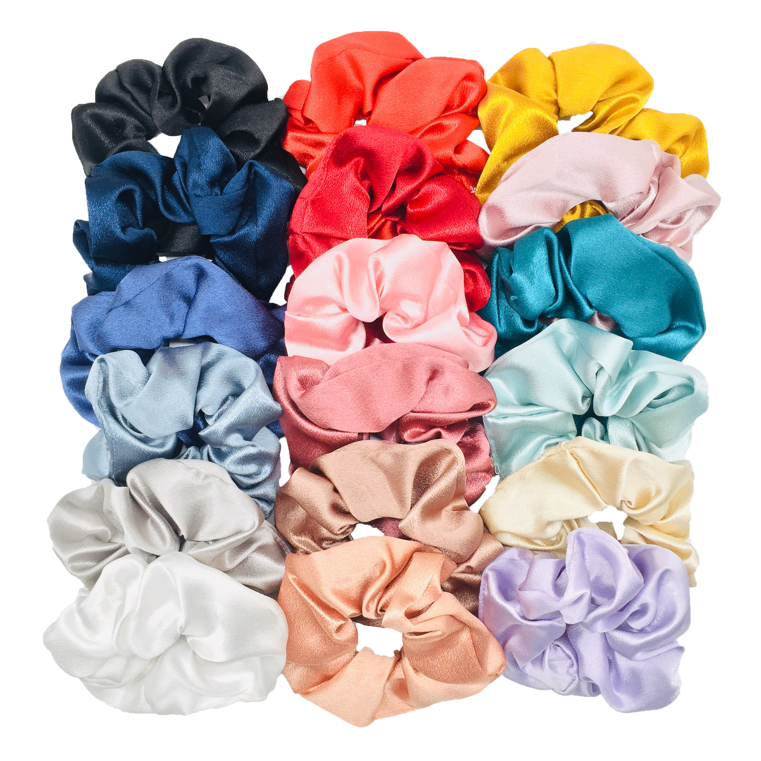 10/5 pçs/lote accessoires feminino meninas cetim de seda cabelo scrunchies sólido elástico elegante faixa de borracha titular scrunchy preto