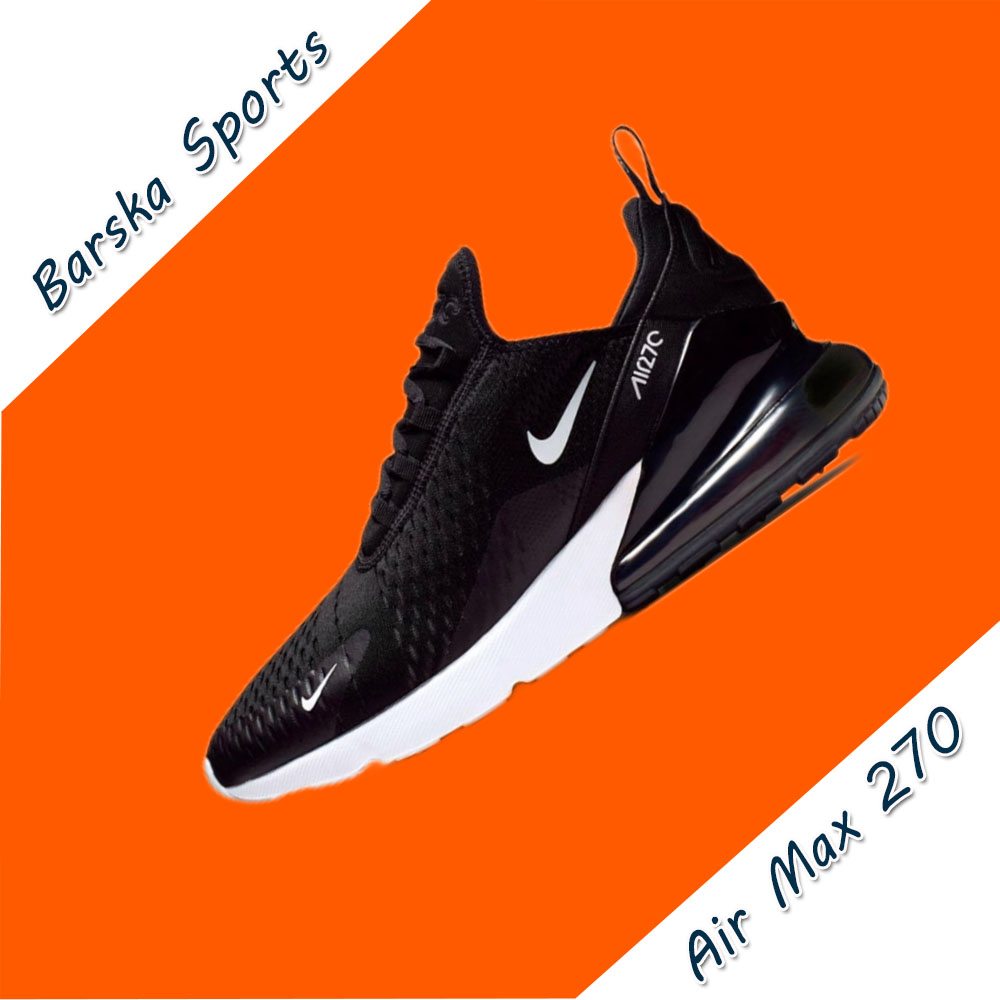 Мужские и женские кроссовки Nike New Air Max 270. Модная модная повседневная обувь. Удобные и пригодные для носки кроссовки черного цвета.