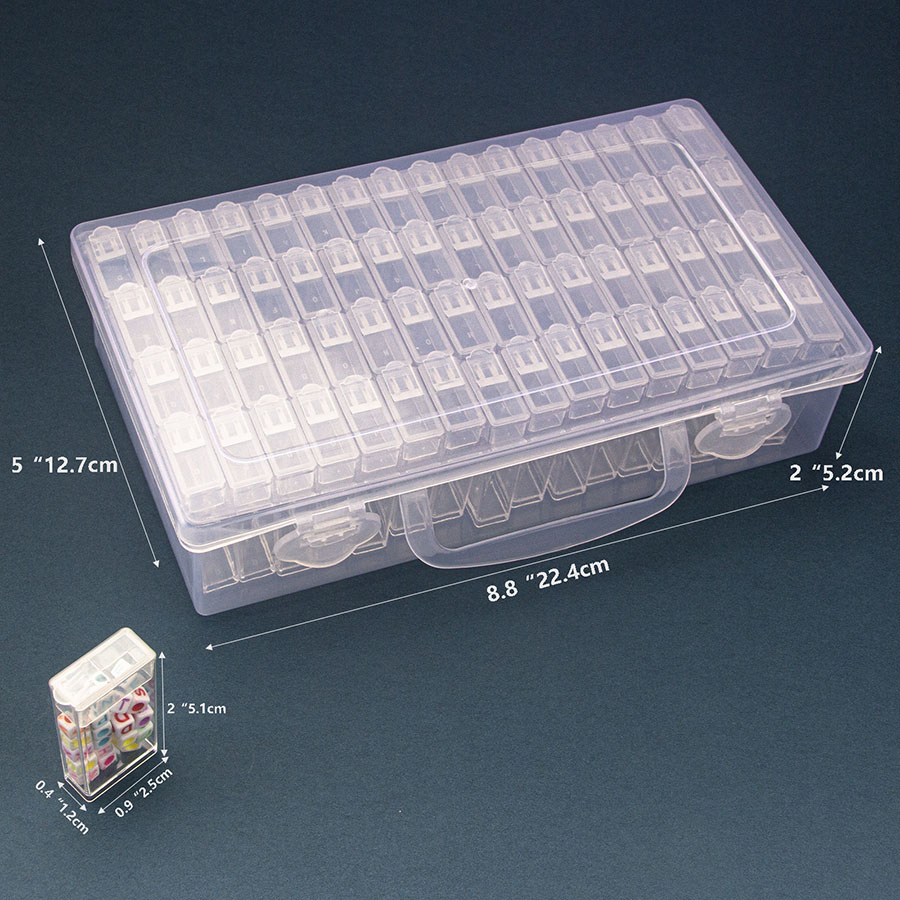1pc 28/32/48/56/64 スロットプラスチック収納ボックス、 DIY ダイヤモンド塗装ビーズチャームジュエリーアクセサリーオーガナイザーボックス