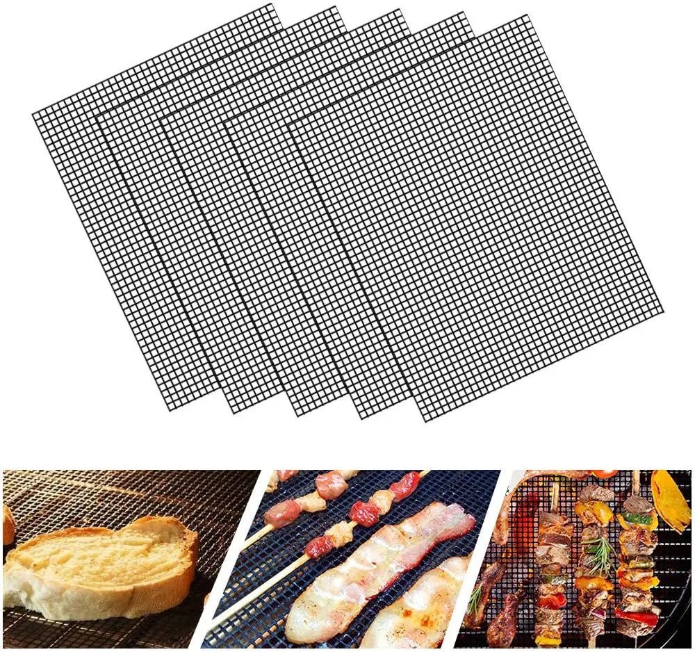 Tappetino per griglia riutilizzabile in rete per barbecue Tappetini per griglia in rete antiaderente Facile da pulire Funziona su accessori per barbecue per griglia elettrica a gas e carbone