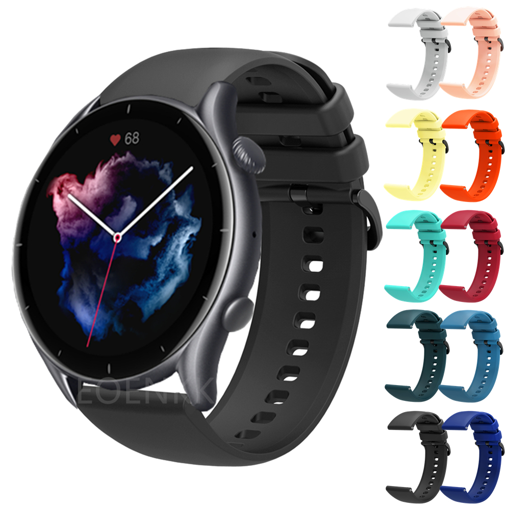 Ремешки для часов 22 мм для Huami Amazfit GTR 4/3/2/3 Pro GTR 47 мм, силиконовый браслет для умных часов, ремешок для Amazfit Pace Stratos