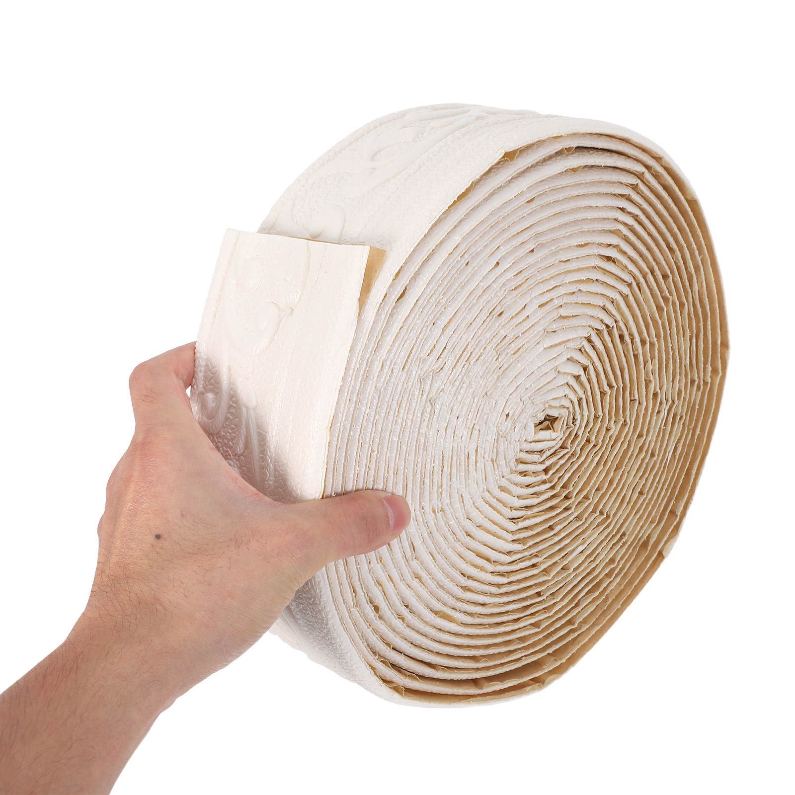 3.14 x 393 pulgadas, Adhesivo autoadhesivo para zócalo de pared, Tira protectora de espuma removible para esquinas, para baño, dormitorio y muebles