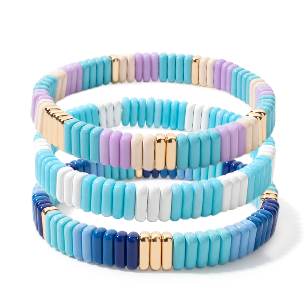 BEUTIFOR gelang Enamel pelangi keluaran baru untuk wanita manik-manik warna permen Boho gelang jimat wanita perhiasan 2024