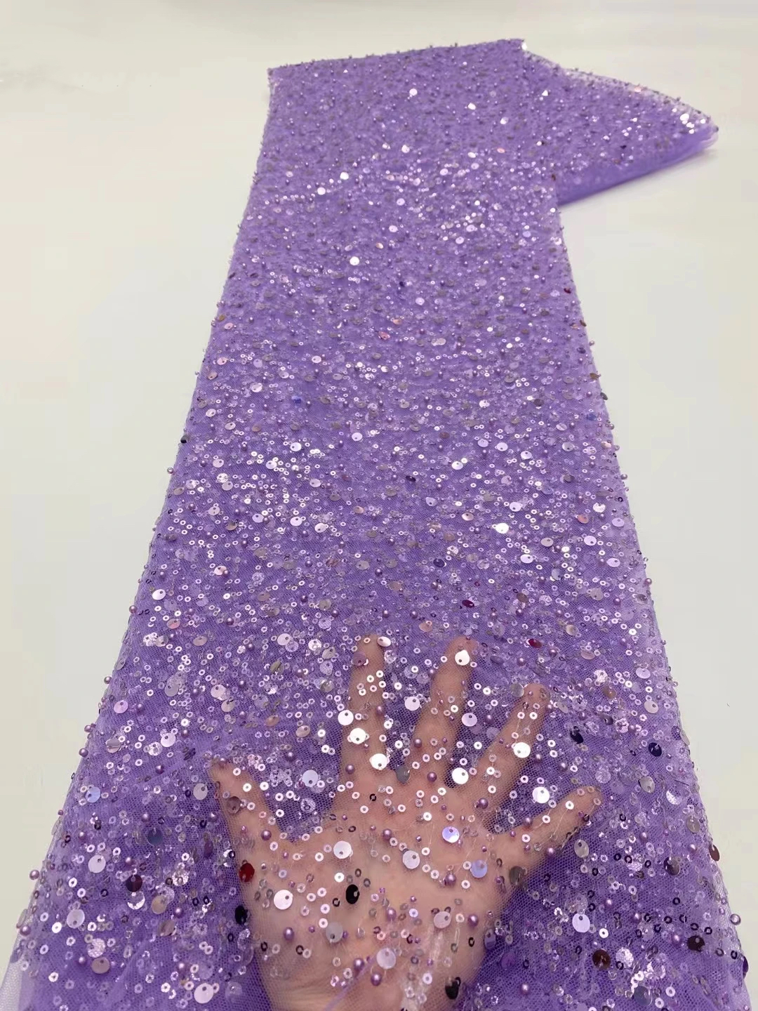 5 Yards de Tissu en Dentelle Africaine Brodé de Paillettes 2026 – Broderie Française Nigériane de Haute Qualité pour la Confection de Robes de Mariage