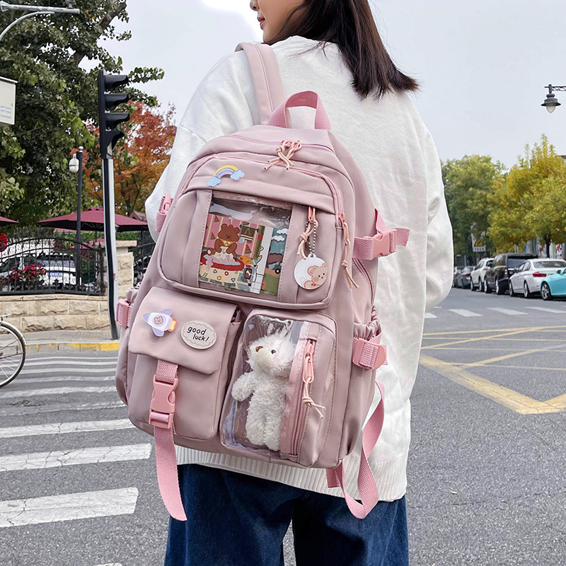 Mochila escolar para estudiantes de secundaria de gran capacidad estilo Ins, versión coreana, bonita mochila versátil, mochila para estudiantes jóvenes