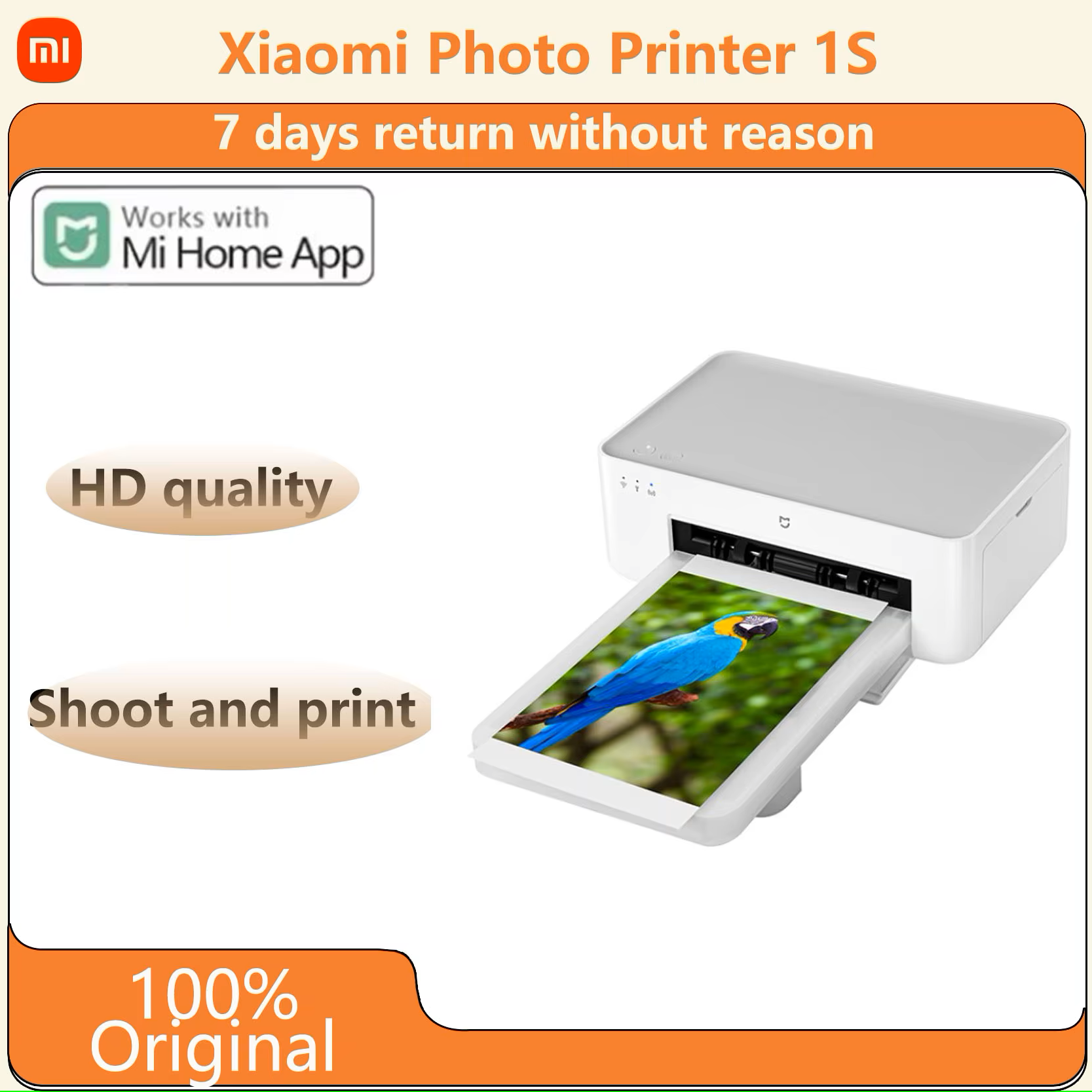 เครื่องพิมพ์ภาพ Xiaomi Mijia รุ่นดั้งเดิม 1S HD สีแบบระเหิด 3/6 นิ้ว เครื่องพิมพ์ไร้สายควบคุมระยะไกลผ่านแอปอัจฉริยะ