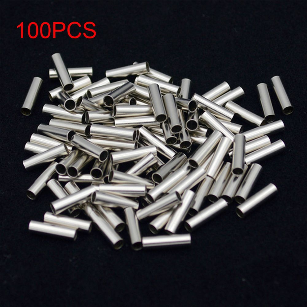 100 개/몫 1.0mm-2.8mm 바다 낚시 액세서리 라인 튜브 구리 낚시 라인 알루미늄 압착 슬리브 구리 튜브