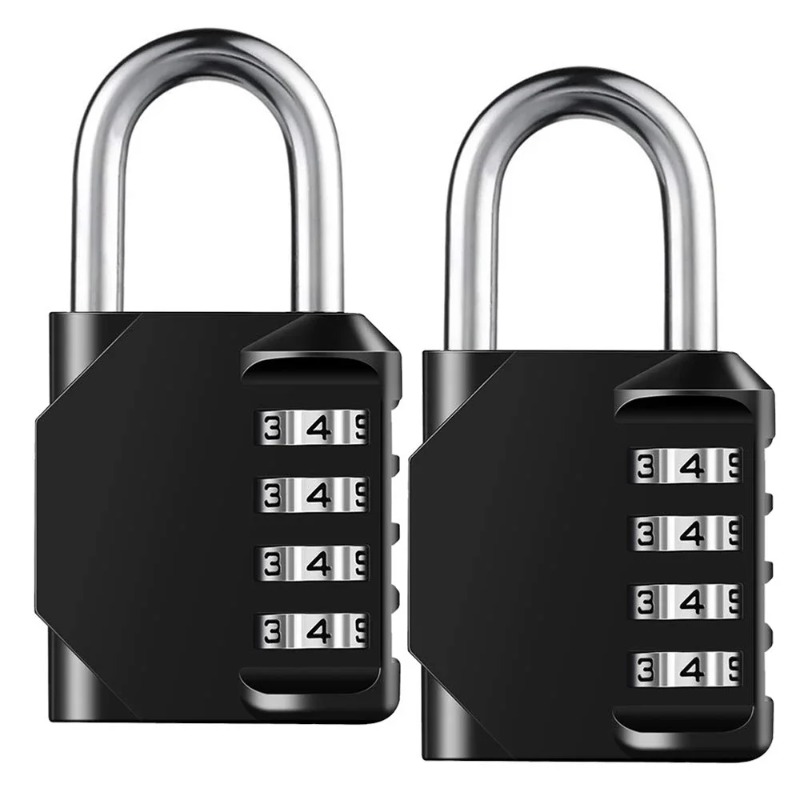 Candado de combinación reiniciable de 4 dígitos con combinación impermeable y resistente para exteriores, 1/2 Uds.