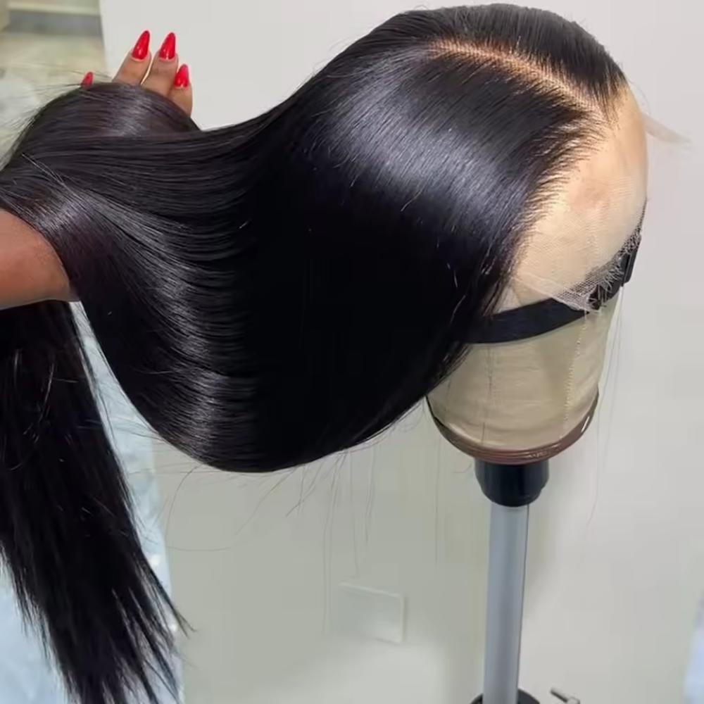 Wig rambut manusia lurus 40-42 inci, wig frontal lace HD 13x4 13x6 untuk wanita, wig rambut manusia lurus tanpa lem