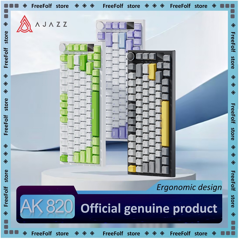 AJAZZ AK820 ワイヤレス ゲーミング メカニカル キーボード ホットスワップ、75% レイアウト、スイッチ交換可能、3 モード接続