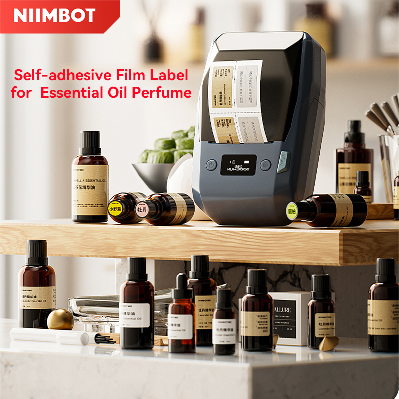 Niimbot-etiqueta adhesiva de película autoadhesiva M2, etiqueta de aceite esencial, papel, Perfume, dispensador de muestra de belleza, etiqueta adhesiva para botella