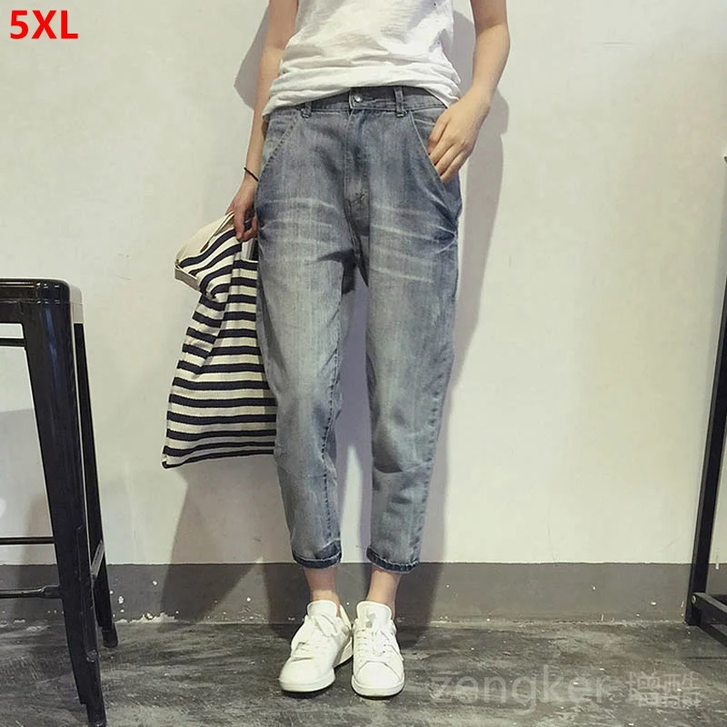 Plus Size Jeans Stretch neue koreanische Hose plus Größe Damenbekleidung Jeans Frau Streetwear 3XL 4XL 5XL 6XL