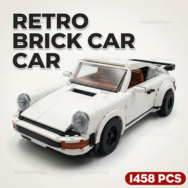 Set de Bloques de Construcción de Auto Retro de 1458 Piezas, 2 en 1, Auto de Carreras y Auto Clásico, Juguete STEM para Niños, Adolescentes y Adultos, Regalo Creativo DIY para Navidad