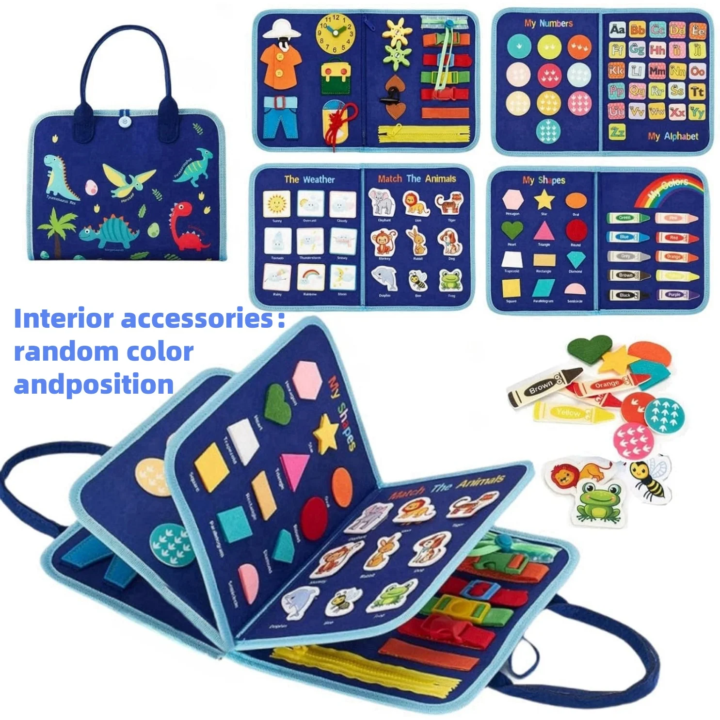Planche occupée pour tout-petits, jouets Montessori, livre sensoriel d'apprentissage éducatif, jouet d'activités de voyage en avion et en voiture
