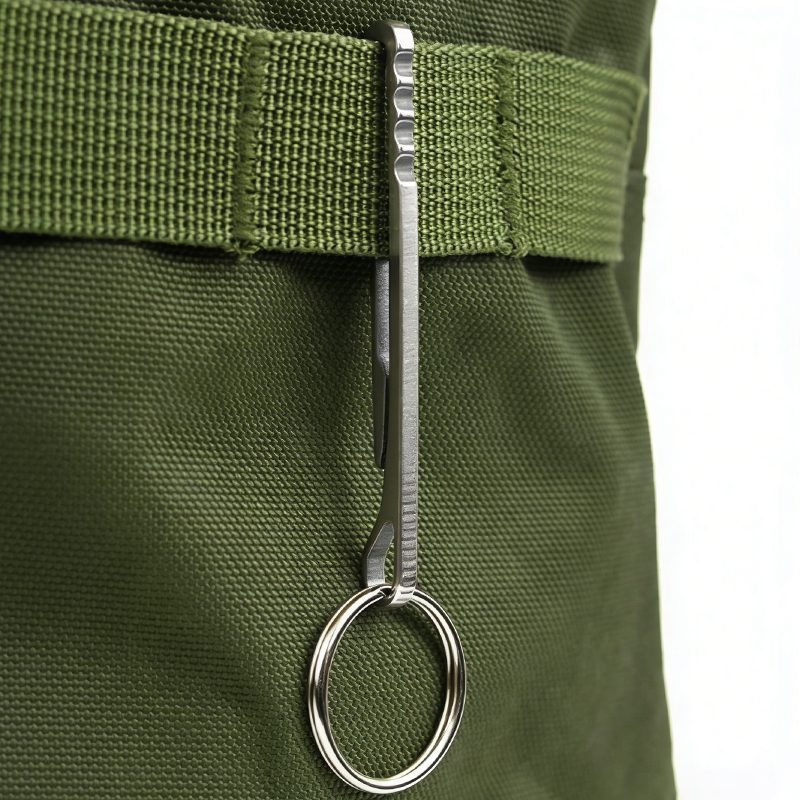 Cartera de Herramientas EDC de Acero Inoxidable - Llavero Multifuncional con Mosquetón y Clip para Billetes, Accesorios Esenciales para Campismo al Aire Libre