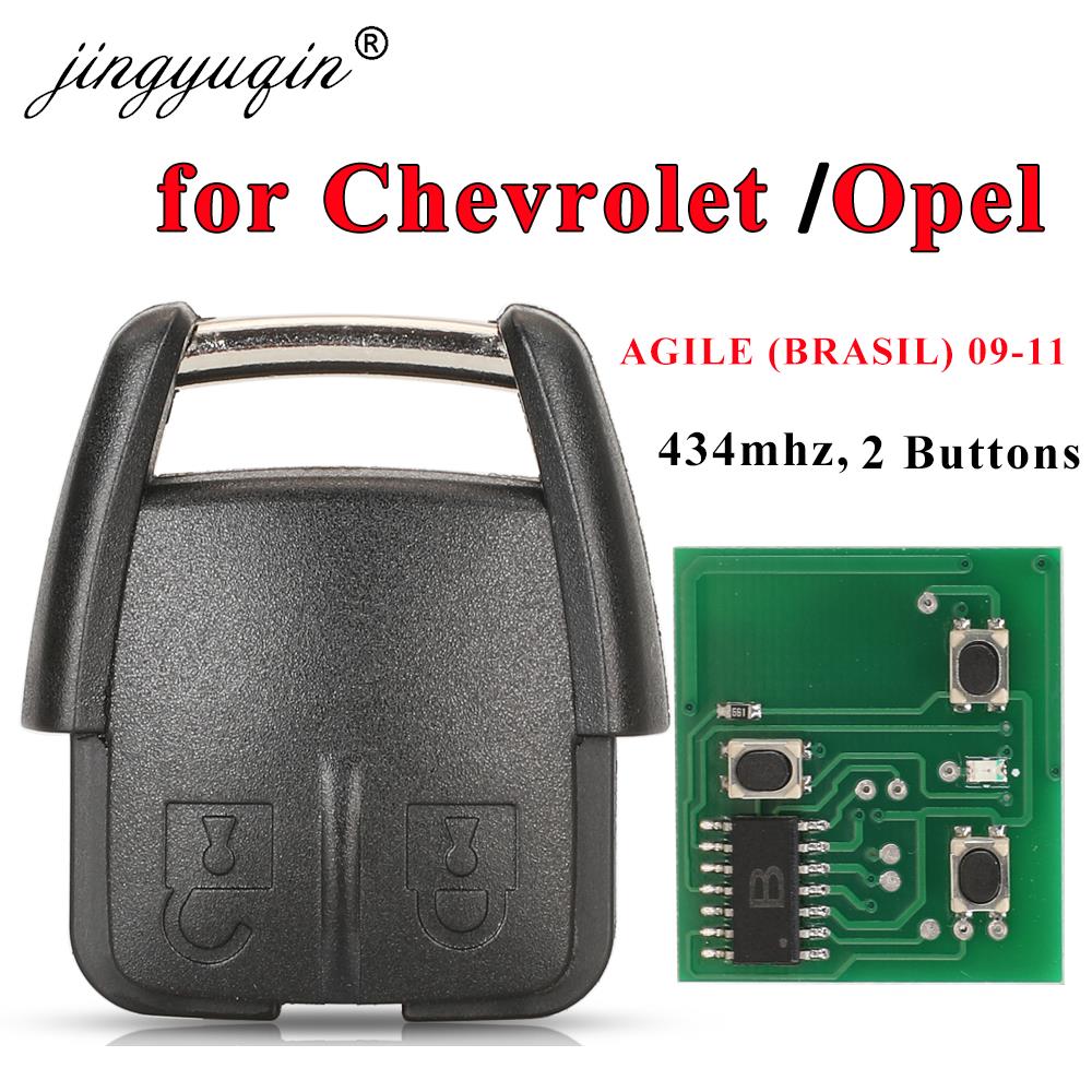 jingyuqin 2Button Remote Car Key Control For Chevrolet AGILE (BRASIL) 2009-2011 Classic Opel Corsa Astra Celta Zafira 434Mhz