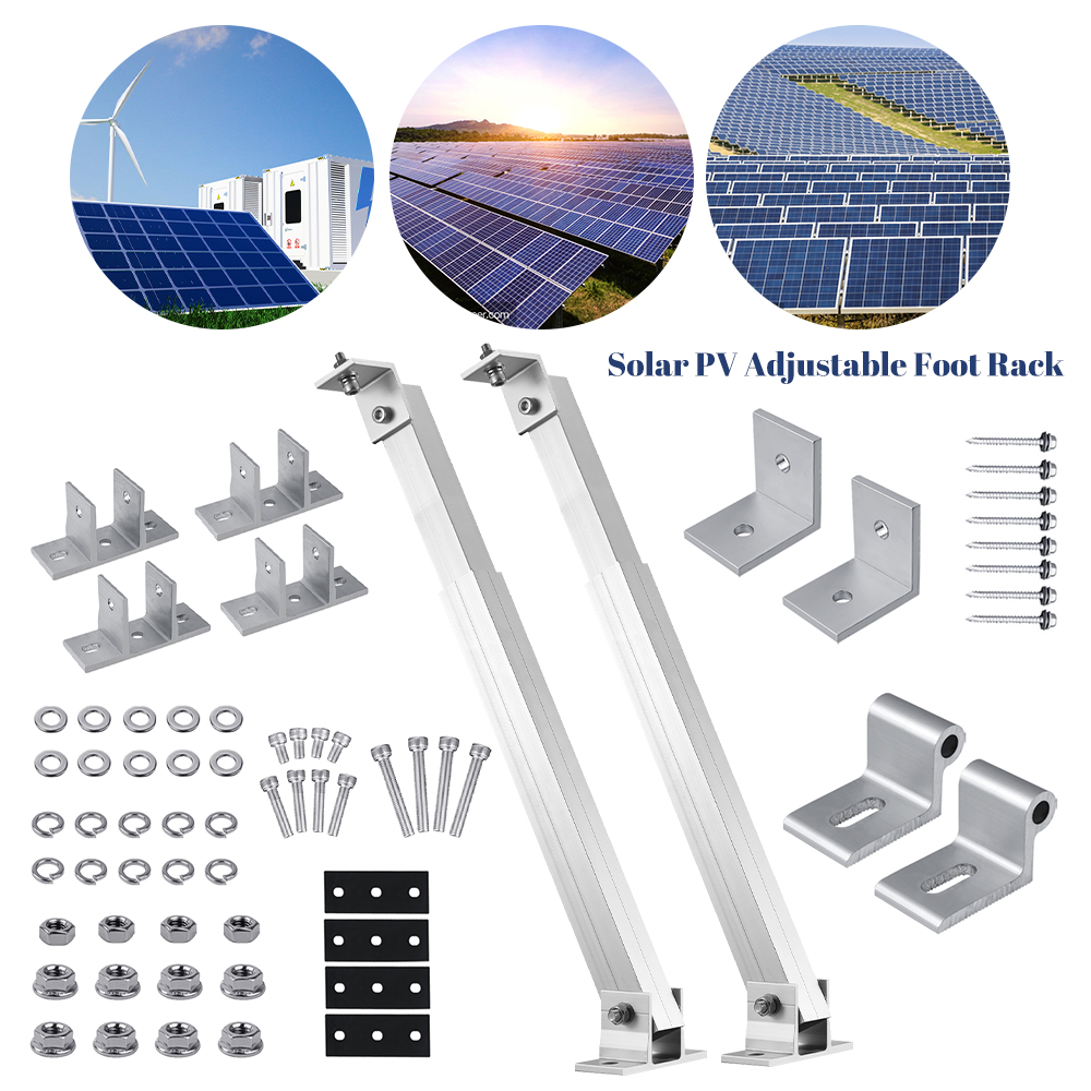 Support de panneau solaire réglable, surface plate de toit, matériau en alliage épais, cadre de pied