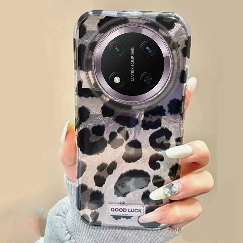 Black Good Lucky Leopard Phone Case for Honor 400 200 Smart Pro Magic7 6 70 Lite X9a X9c X9b X8b X8a X8c X7c X7b X6c X6b Cover