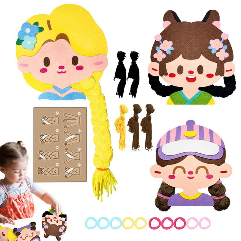 子供のための編みこみの髪の本,教材,仕分けおもちゃ,手作り,運動技能,フェルトブレードおもちゃ