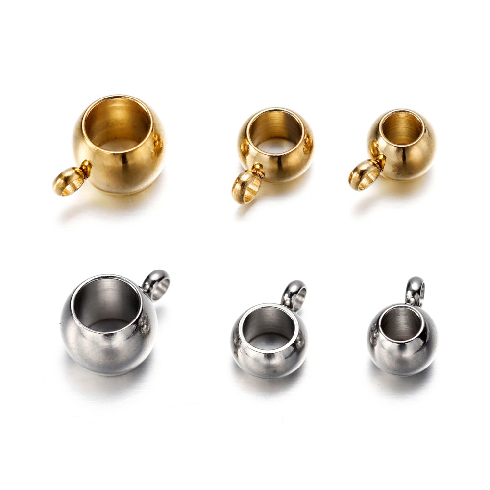 20 pièces trou 3 4 5mm en acier inoxydable or argent pendentif à breloque connecteurs Bracelet perles pour bricolage fabrication de bijoux Bracelet collier