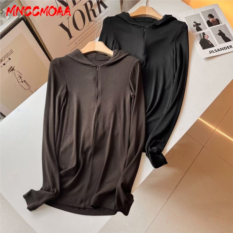 Blusa exterior com capuz feminino, capuz casual feminino, fino, monocromático, outono, inverno, novo, 2022