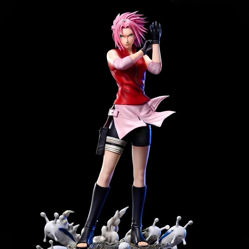 Statuetta Anime di Haruno Sakura da 27,5 cm/10,83 pollici, Figura d'Azione in PVC, Ornamento da Scrivania, Modellino da Collezione, Giocattolo Regalo