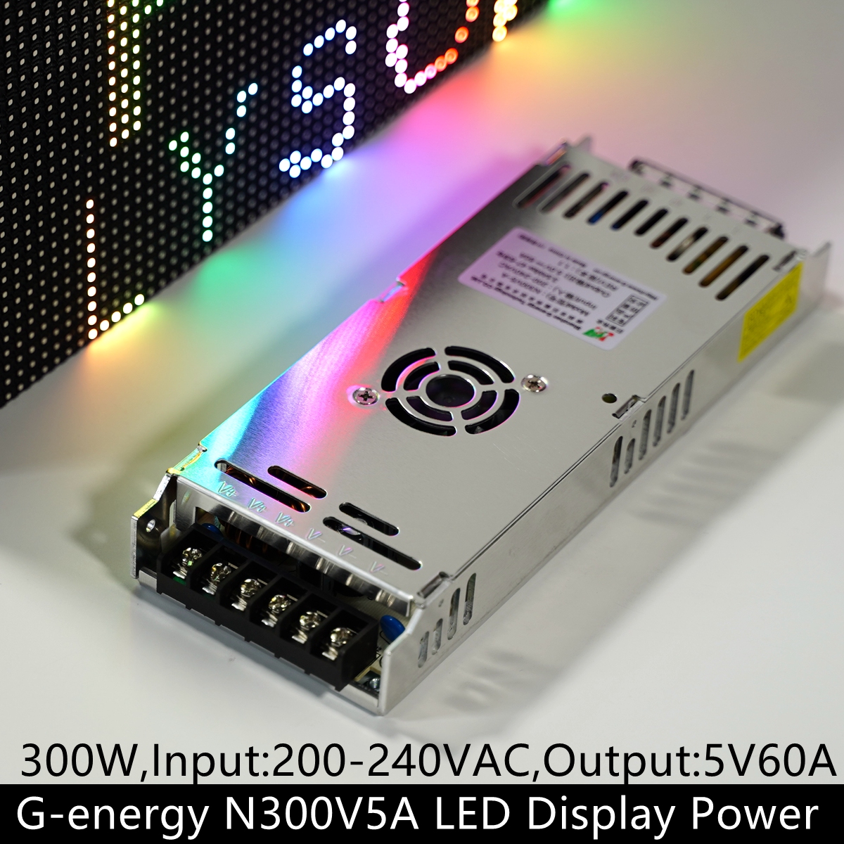 N300V5-A g-energy 5V 60A 300 watts alimentation à affichage LED avec ventilateur de refroidissement vente chaude