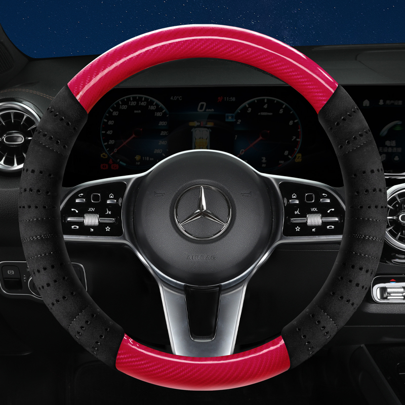 Artificial Suede Leather Steering Wheel Cover for Mercedes B-Class W245 W246 W242 W247 B-Klasse B180 B200 B250E Car Accessories